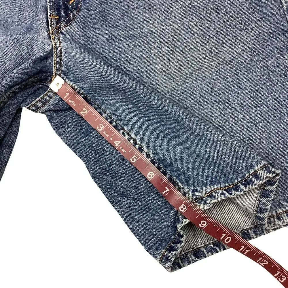Levis 550 Blue Denim Jean Bermuda Shorts Jorts Men Women 32 8.5 Inch Inseam